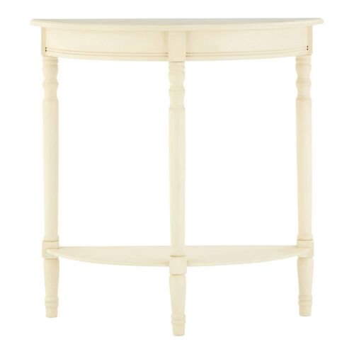 Heritage Antique White Rounded Console Table