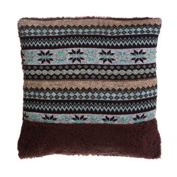 Coussin Heritage Fairisle Marron 3