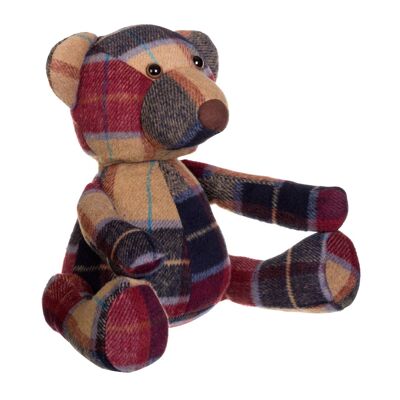 Heritage Large Maroon Check Bear Door Stop