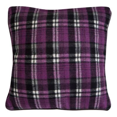 Heritage Large Purple Check Cushion