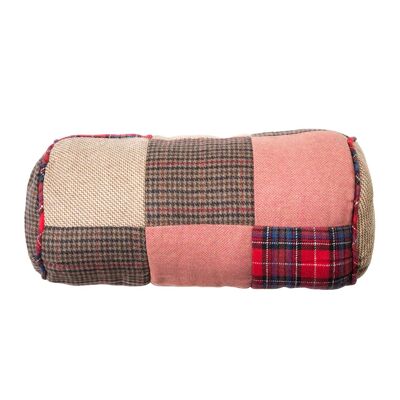 Heritage Patchwork Red Bolster Cushion