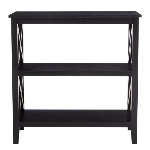 Heritage Three Shelf Black Bookcase