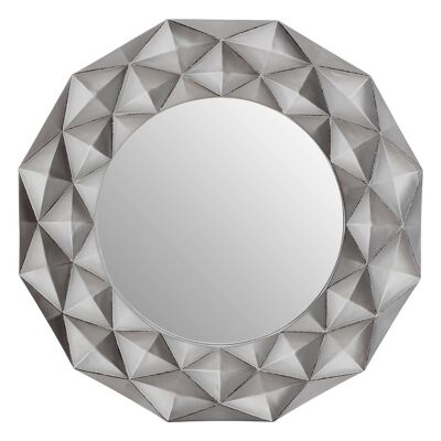 Hexa 3D Effect Light Silver Wall Mirror