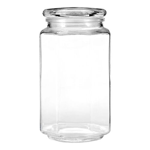 Hexagonal Glass Storage Jar - 1050ml