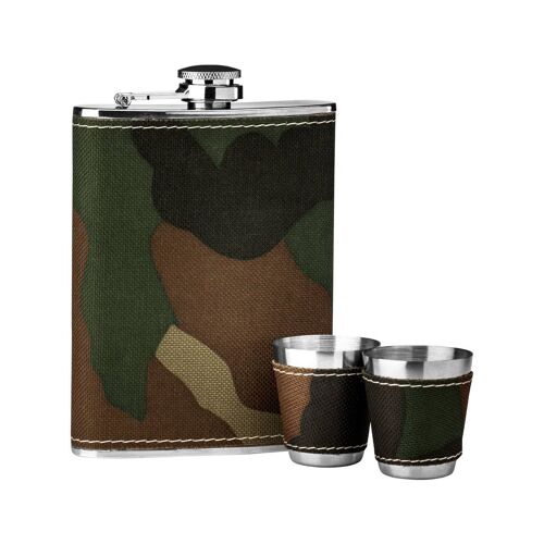 Hip Flask Camouflage Design Set