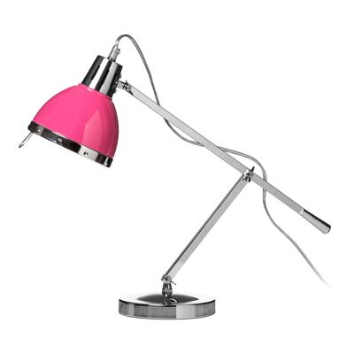 Hot Pink Shade Chrome Table Lamp