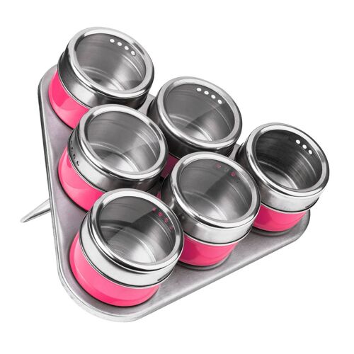Hot Pink Spice Jars Triangular Tray