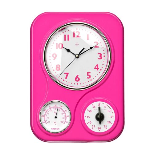 Hot Pink Timer/Temperature Display Wall Clock