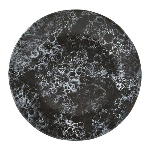 Hygge Black Faux Marble Dinner Plate
