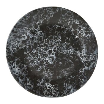 Assiette plate en faux marbre noir Hygge 1