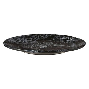 Assiette plate en faux marbre noir Hygge 3