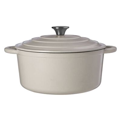 Hygge Large White Cast Iron Casserole Dish