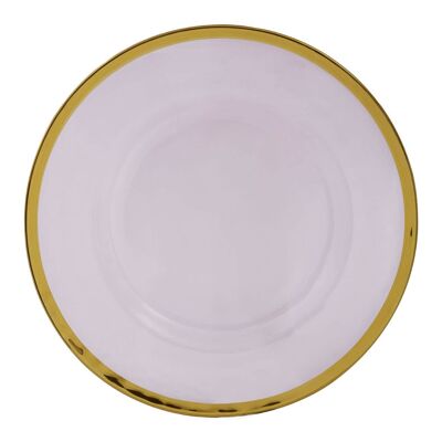 Ida 33cm Glass Plate with Gold Rim