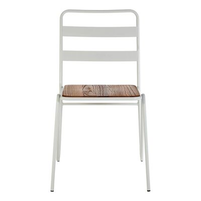 Interiors by Premier District White Metal and Elm Wood Chair