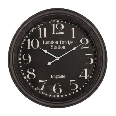 Iron and Glass Black Face Wall Clock