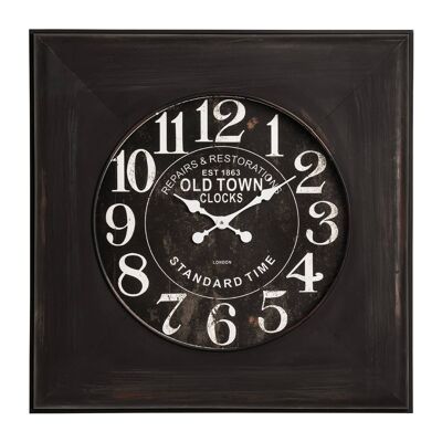 Iron and Glass Distressed Face Wall Clock