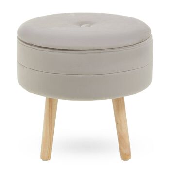 Tabouret en velours de vison Ivy 1