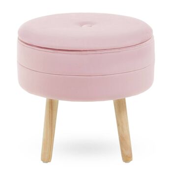 Tabouret Velours Rose Ivy 1