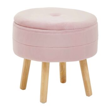 Tabouret Velours Rose Ivy 4