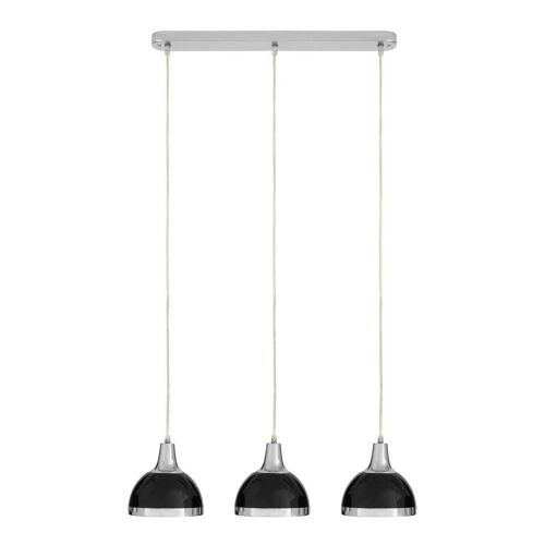 Jasper Black Shade and Chrome Pendant Light