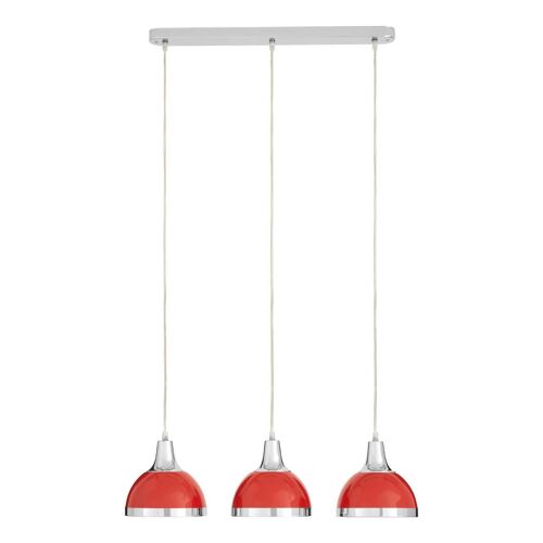 Jasper Red Shade and Chrome Pendant Light