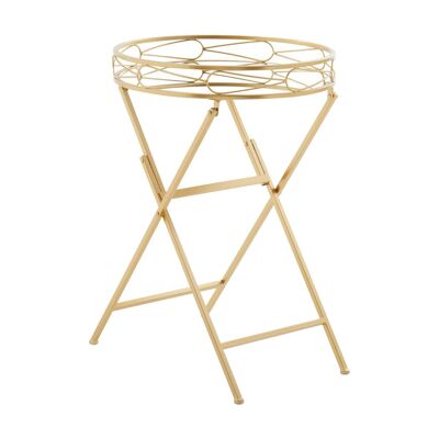 Jolie Round Gold Tray Table
