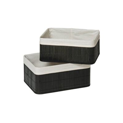 Kankyo Black Bamboo Storage Boxes - Set of 2