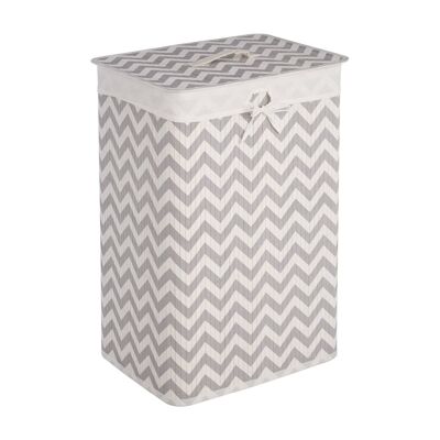 Cesto para la colada con chevron blanco y gris de Kankyo