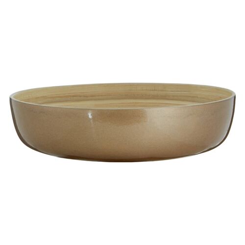 Kyoto Gold Salad Bowl with Raised Edges