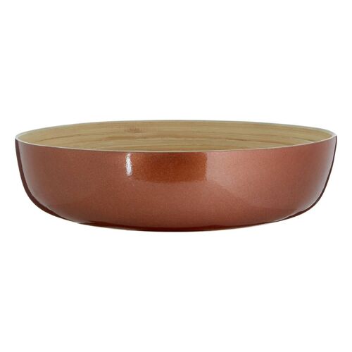 Kyoto Rose Gold Salad Bowl with Raised Edges