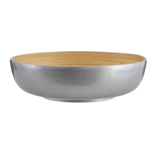 Kyoto Silver Salad Bowl with Raised Edges