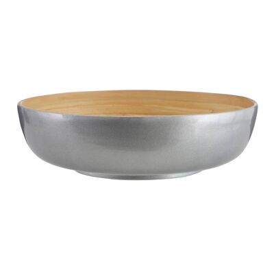 Kyoto Silver Salad Bowl with Raised Edges