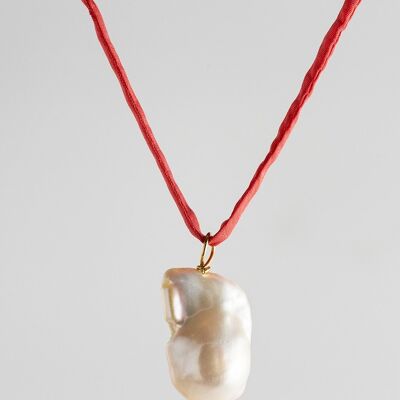 Surigao Pearl Necklace - Red Silk Cord