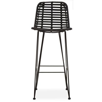 Lagom Black Natural Rattan Bar Chair