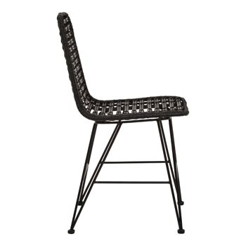 Chaise de salle à manger en rotin naturel noir Lagom 4