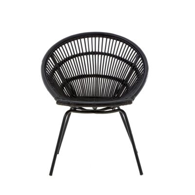 Lagom Black Rattan Chair with Iron Legs