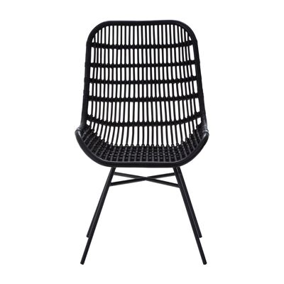 Lagom Curved Black Chair with Iron Legs