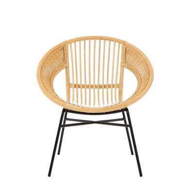 Lagom Rattan / Black Iron Chair