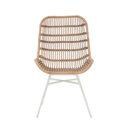 Lagom White Wash Iron Legs Rattan Chair