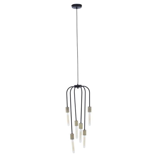 Lagona 6 Bulb Black Pendant Light