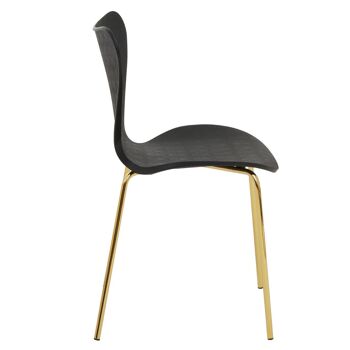 Chaise de salle à manger Laila avec siège noir 4