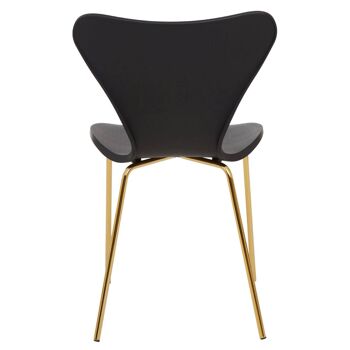 Chaise de salle à manger Laila avec siège noir 5