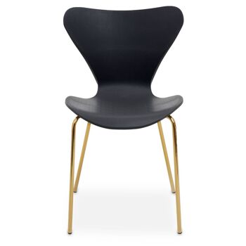 Chaise de salle à manger Laila avec siège noir 7