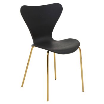 Chaise de salle à manger Laila avec siège noir 8