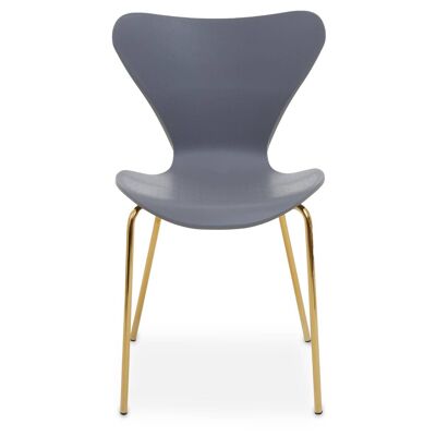 Sedia da pranzo Laila con sedile grigio