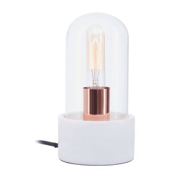 Lampe cloche Lamonte avec socle en marbre blanc 2