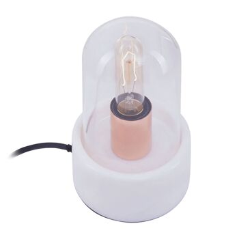 Lampe cloche Lamonte avec socle en marbre blanc 3