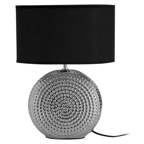 Large Hammered Chrome Finish Table Lamp