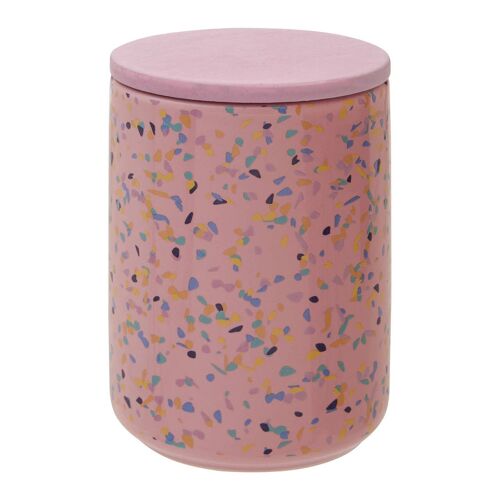 Large Pink Terrazzo Storage Canister