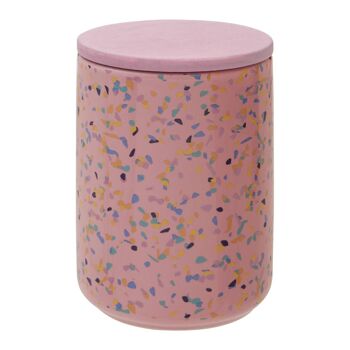 Grande boîte de rangement en terrazzo rose 1